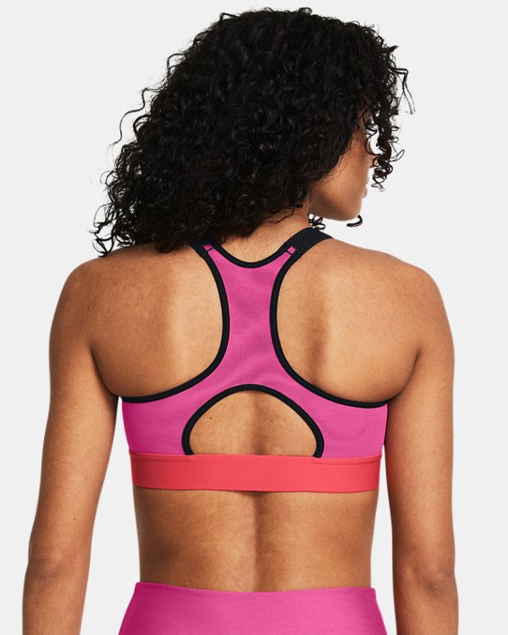 Women's HeatGear® Armour High Sports Bra, Pink, pdpMainDesktop image number 1